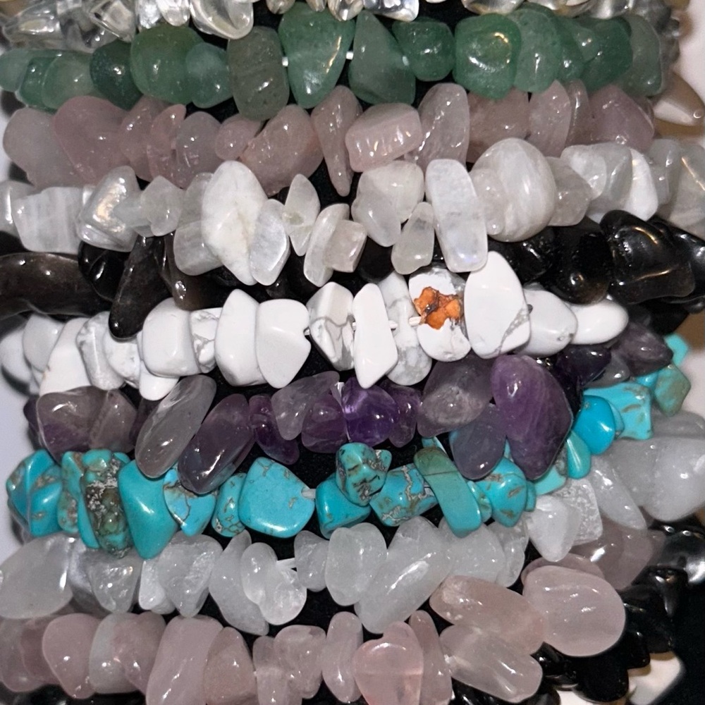Multicolor Gemstone Chip Bracelets Set - image 4